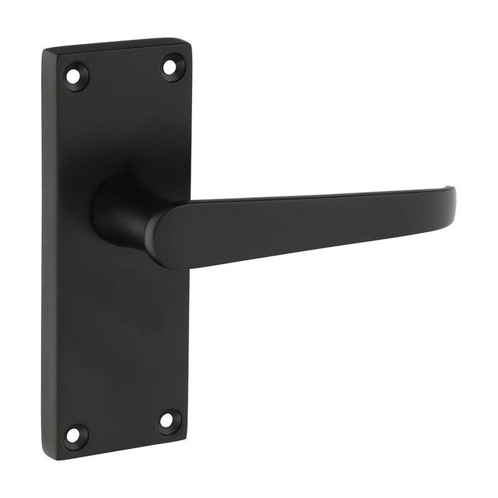 Victorian Straight Latch Handles - Matt Black (Size 114 x 42 - 2 Pieces)