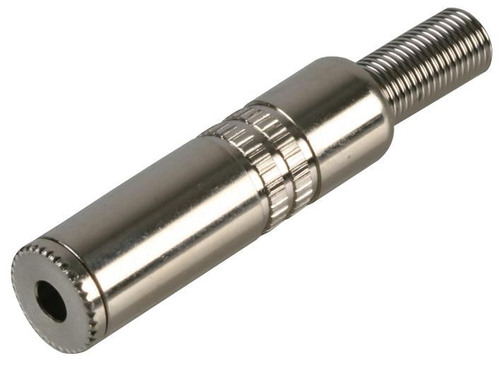 3.5mm 3-Pole Stereo Jack Socket, All Metal with Nickel Plated Contacts