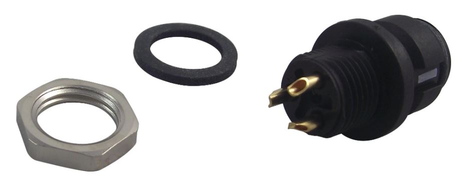 Socket, Panel, 3 Way, M8