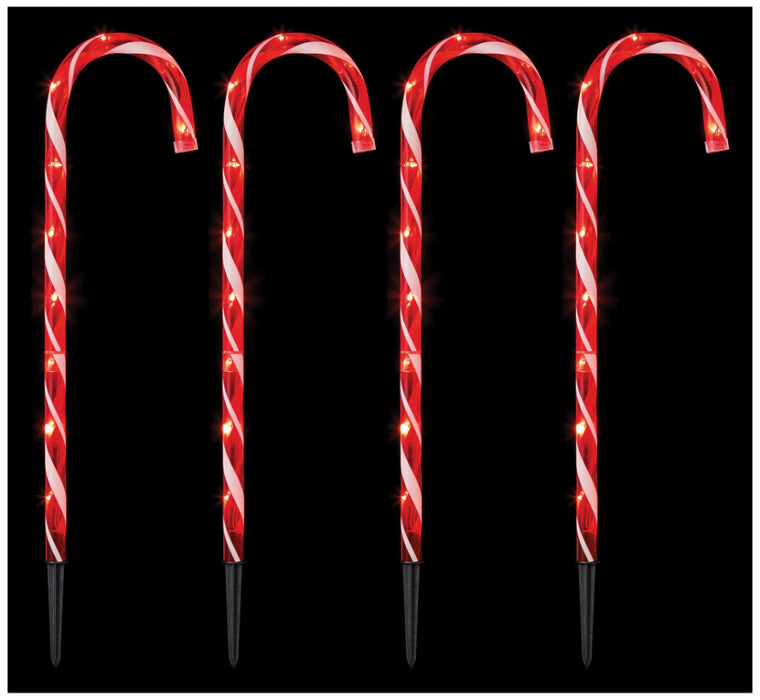 62cm Red LED Candy Cane Path Light, 4pc