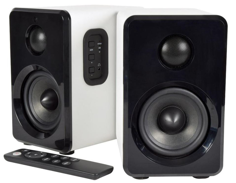 ABS35 Active Bluetooth Wireless Bookshelf Speakers, White