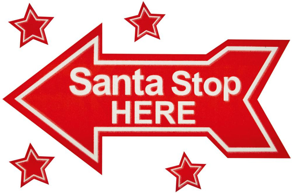 Premier - Santa Stop Here Window Cling