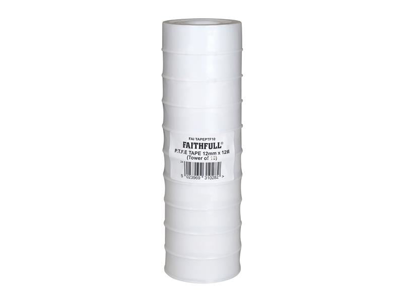 P.T.F.E Tape 12mm x 12m White (Pack 10)