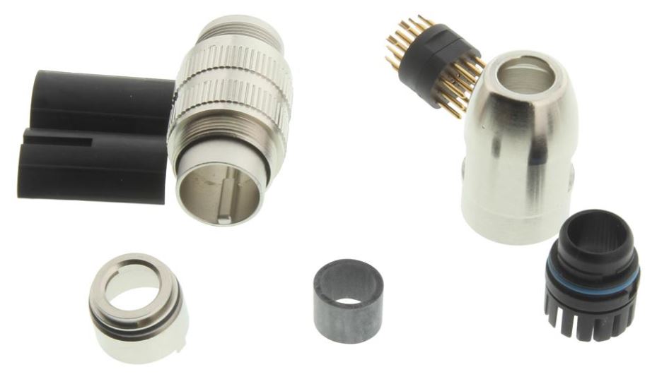 12 Pin Shielded DIN Plug with Gold Over Nickel Plated Copper Contacts