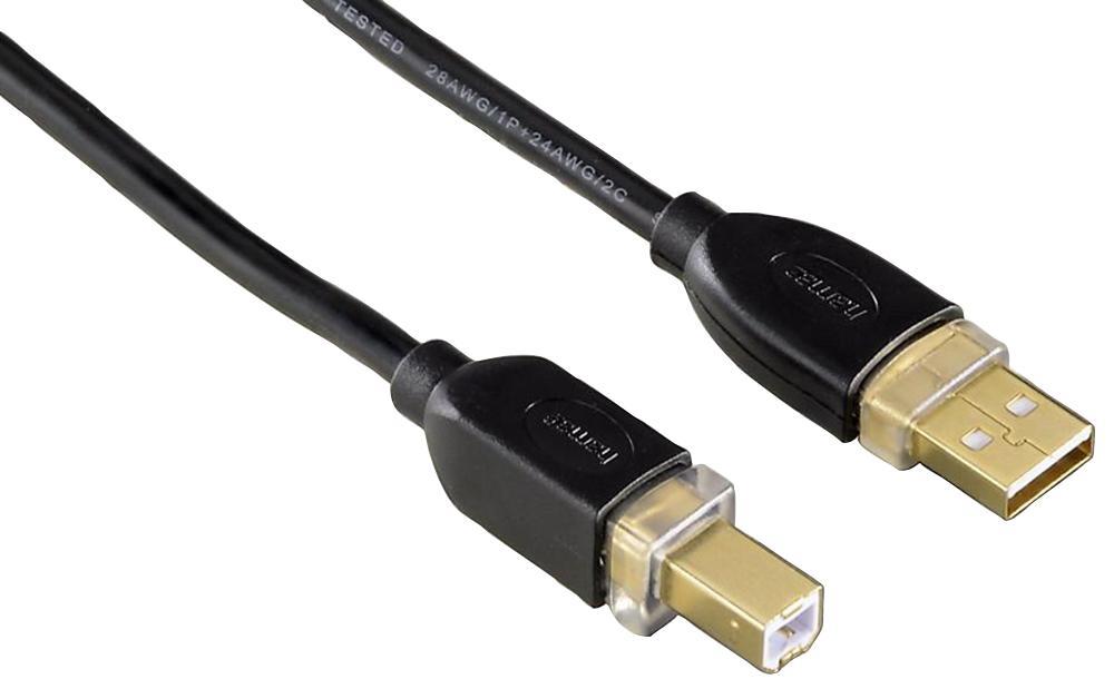 Gold Plated USB 2.0 A Plug to B Plug Lead