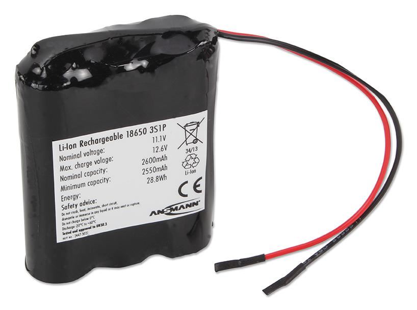 11.1V 2600mAh 3S1P Li-Ion Battery Pack