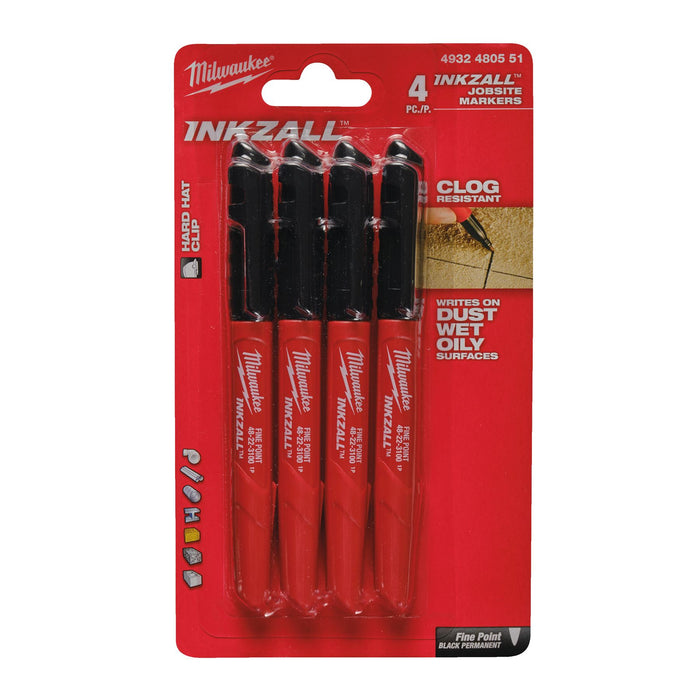 INKZALL Markers Black - 4 pcs