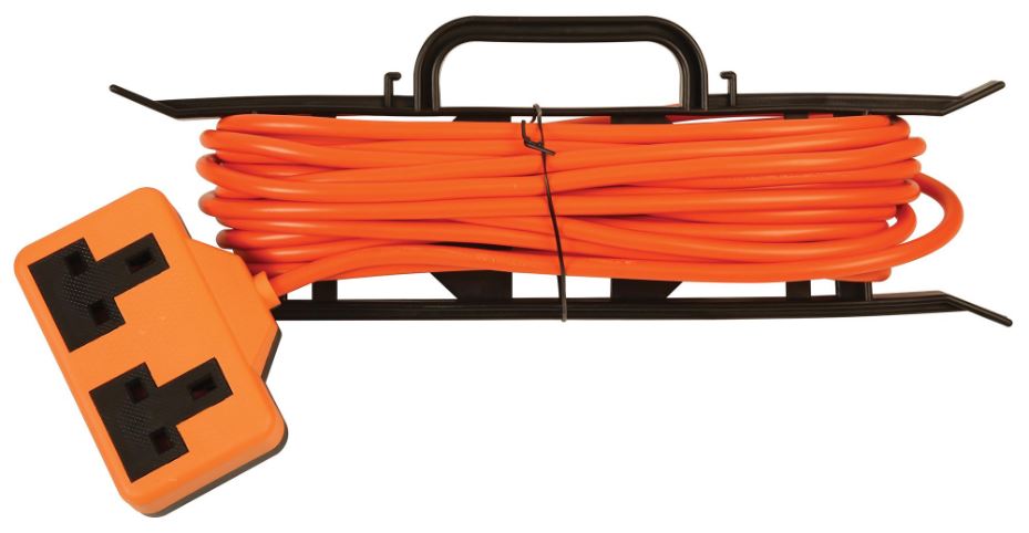 Rubber Mains Extension Lead with 'H' Frame - Orange