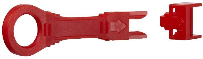 Patch Panel Port Blockers Red & Removal Key 10 Pack