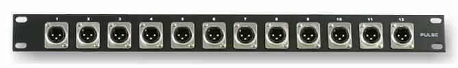 1U Rack Panel with 12x XLR Panel