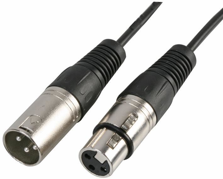 3 Pin XLR Male to Female DMX Phase Reverse Adaptor Lead, 0.22m