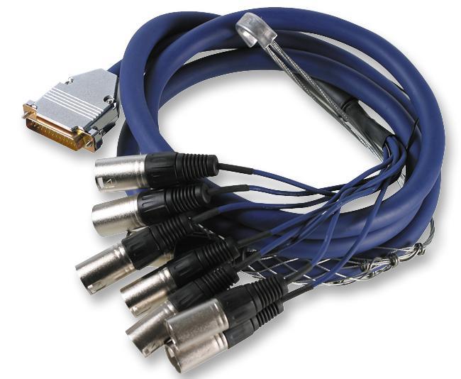 25 Pin D Sub to 8x 3 Pin XLR Lead 2m Blue