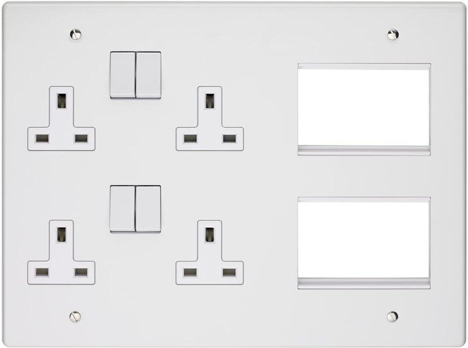 Lounge Faceplate, 2x 2-Gang Sockets, 2x 3-Module Plates — StampyTools