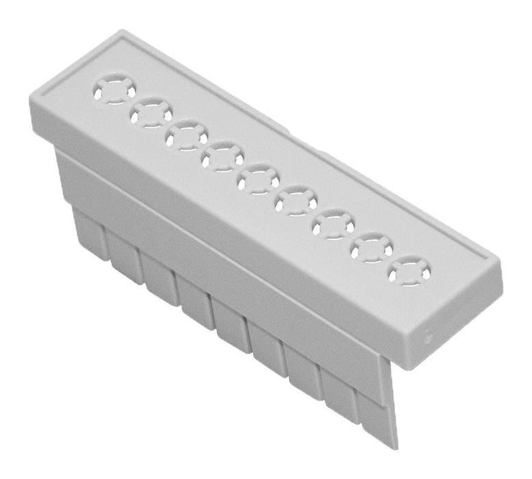 Grey Perforated Terminal Guard for DIN Rail Enclosure - 52.8x45.5x20mm