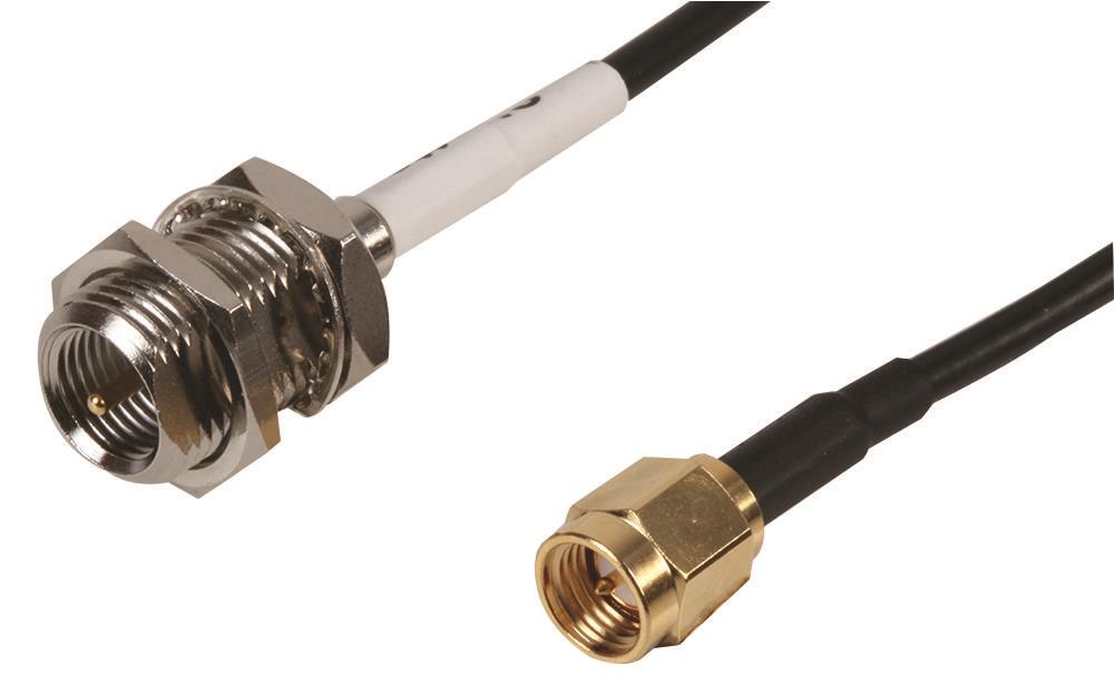 300mm SMA Plug to FME Bulkhead Socket Lead, RG174 Cable