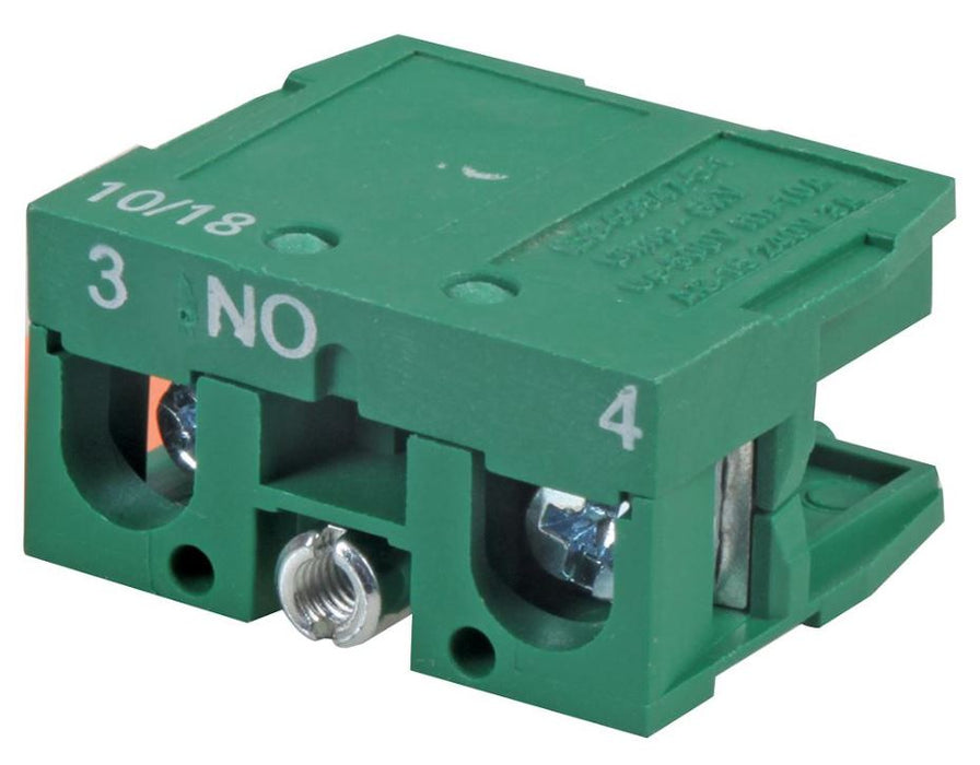 Auxiliary SPST N/O Contact Block, 10A