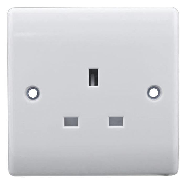 13A 1 Gang Unswitched Socket, White