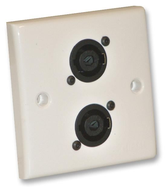 AV Wallplate with 2x 4-pole Speakon NL4MP Speaker Connectors