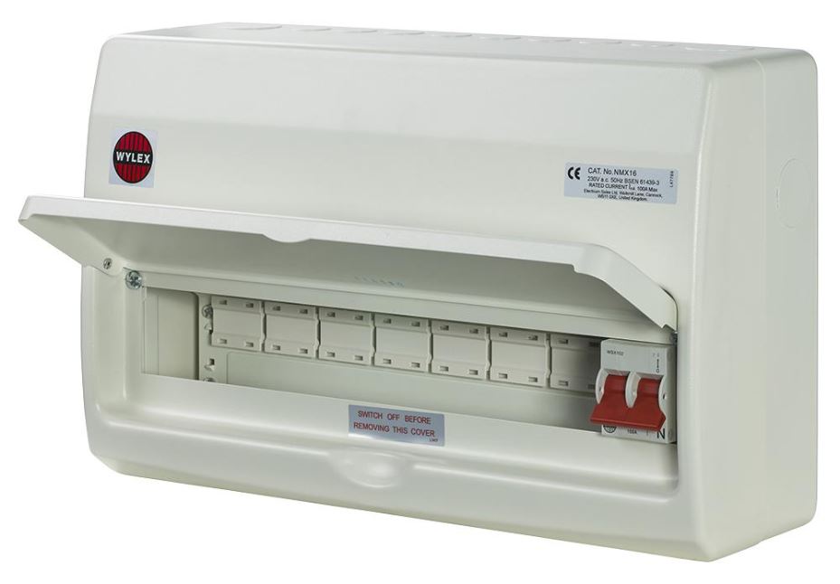 16 Way NMX Main Switch 100A Metal Consumer Unit