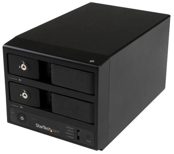 USB 3.0 eSATA Dual Bay Trayless 3.5" SATA 6GB/s HDD Enclosure with UASP