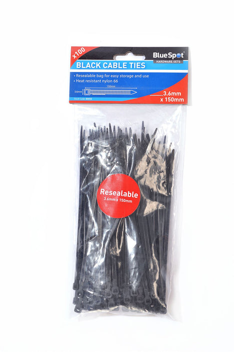 Cable Ties - Black - 100 Piece