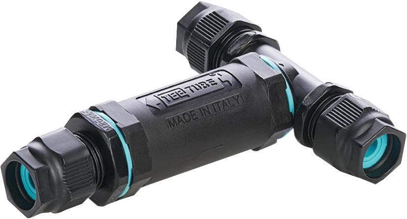 Teetube T-Connector, 6 Pole, 3 Cable Entries, 450V AC, 32A