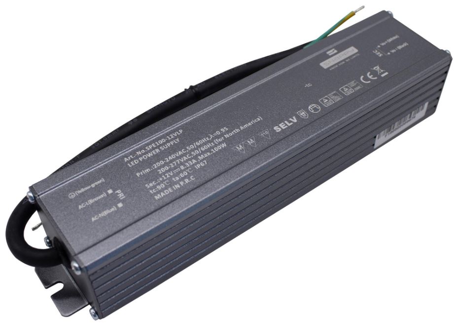 100W 12Vdc 8.3A IP67 Waterproof Constant Voltage LED Driver