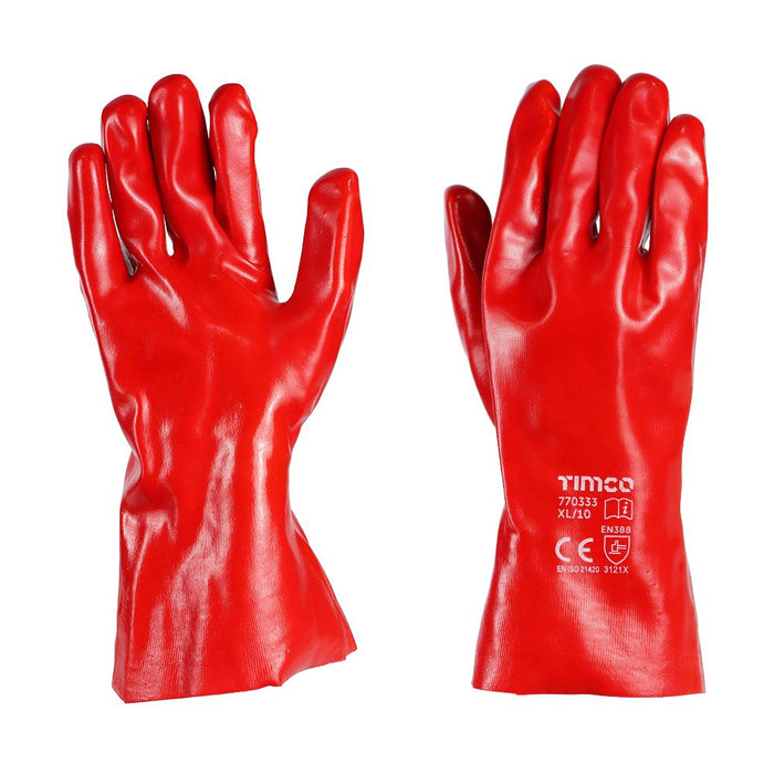 PVC Gauntlets - PVC Coated Cotton Interlock (Size X Large - 1 Each)