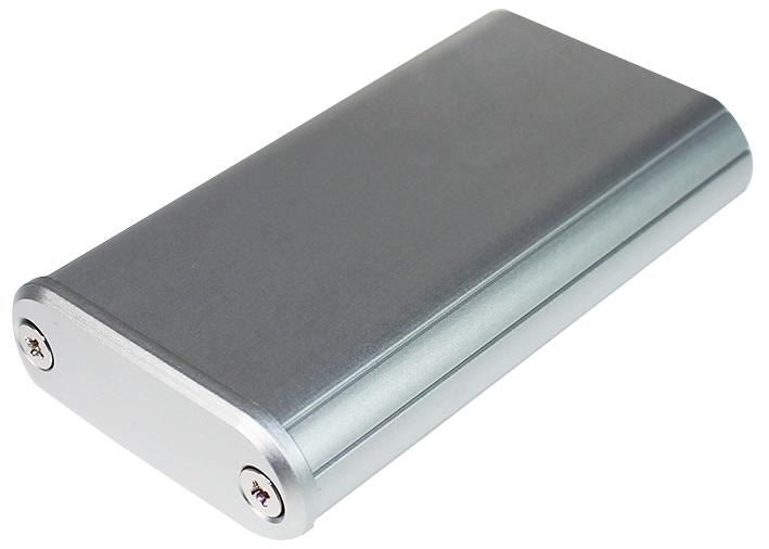 85 Series Silver Round Aluminium Enclosure - 74x41x15mm