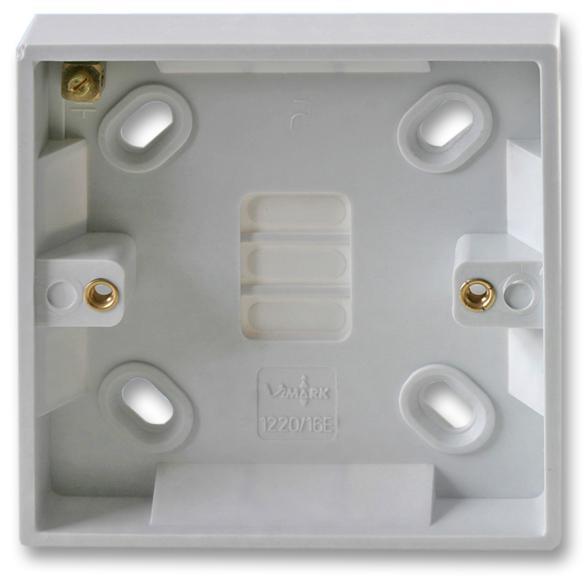 1-Gang White Surface Mount Pattress Box