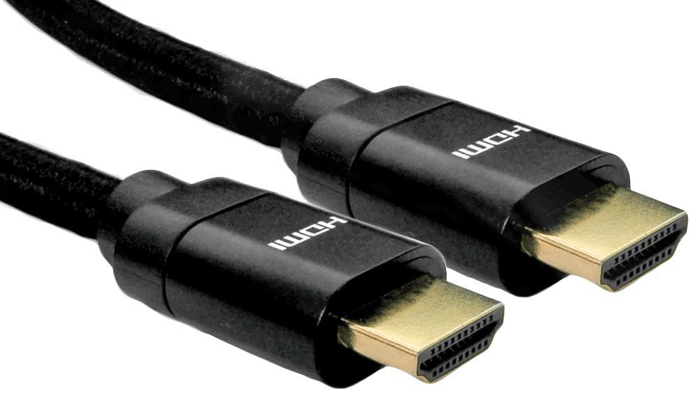 Premium High Speed 8K HDMI 2.1 Lead Black Aluminium Hoods 2m