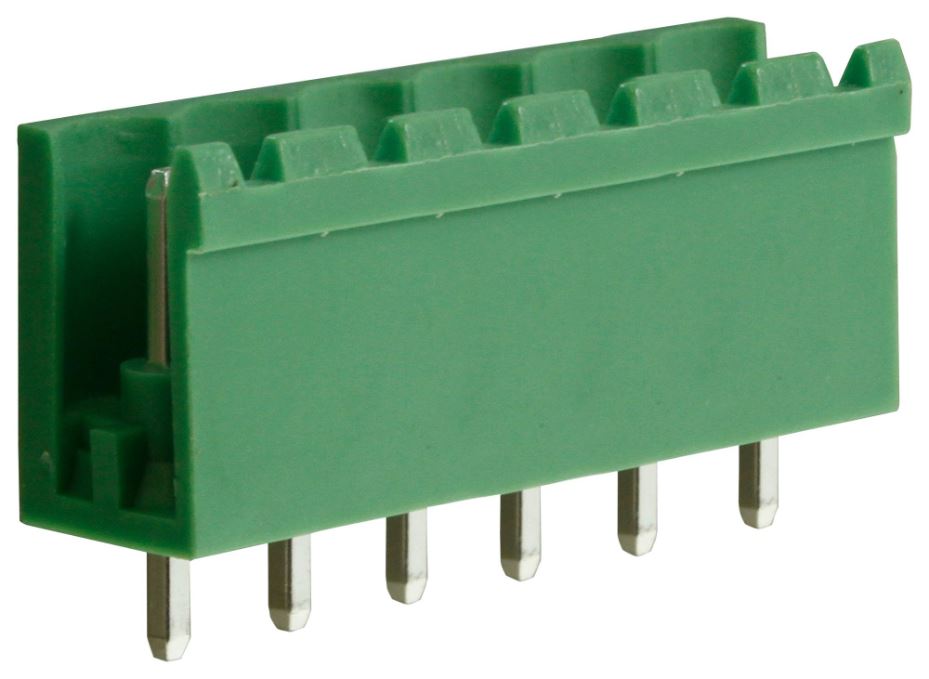 5mm Vertical Pluggable Terminal Block Header, 6-Pole, 15A