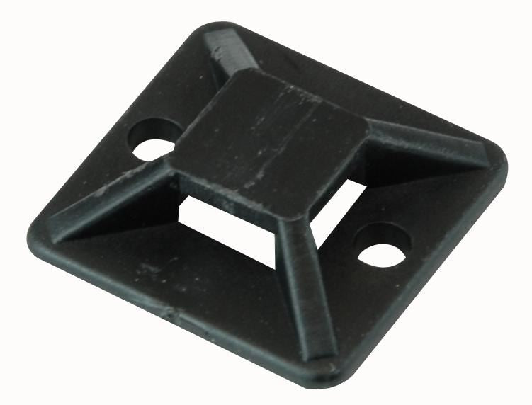 Cable Tie Base, Black, Pack of 10