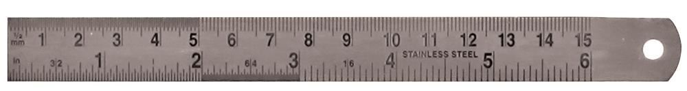 DURATOOL - 6" (150mm) Stainless Steel Ruler with Metric/Imperial Marking, Satin