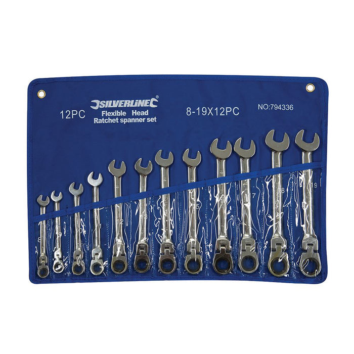 Flexible Head Ratchet Spanner Set 12pce - 8 - 19mm