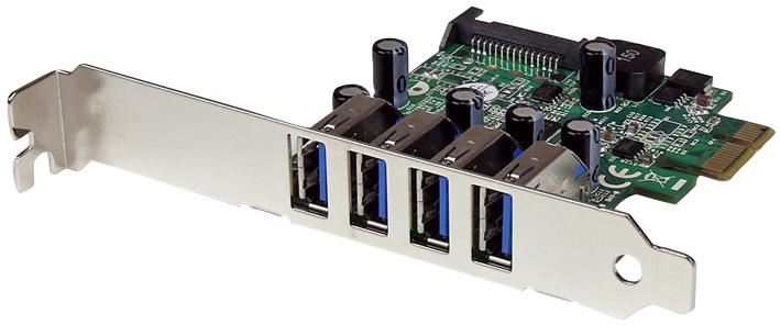 4-Port PCI-Ex SuperSpeed USB 3.0 Controller Card Adaptor with UASP, SATA Power