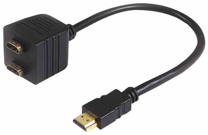 2 Way HDMI Combiner / Adaptor Lead, 1x HDMI Male to 2x HDMI Female