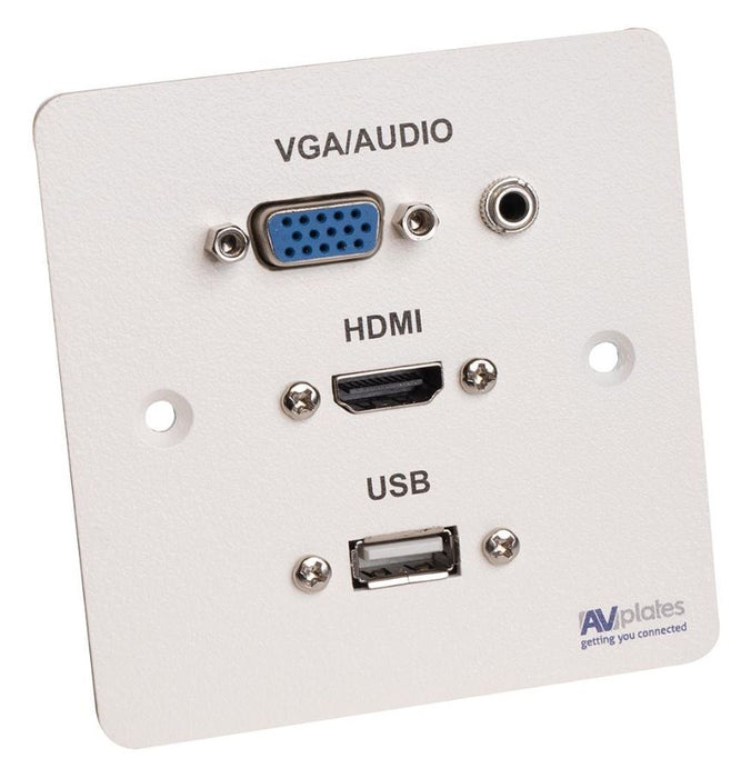 1 Gang VGA/Audio/HDMI/USB-A Wall Plate