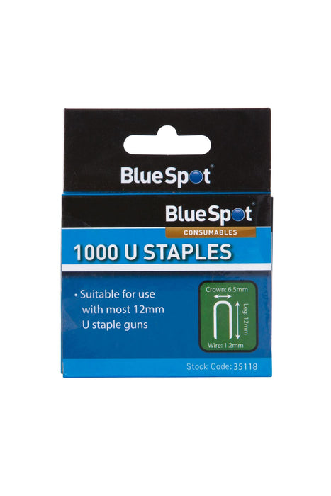 1000 Pce 12mm U-Staples