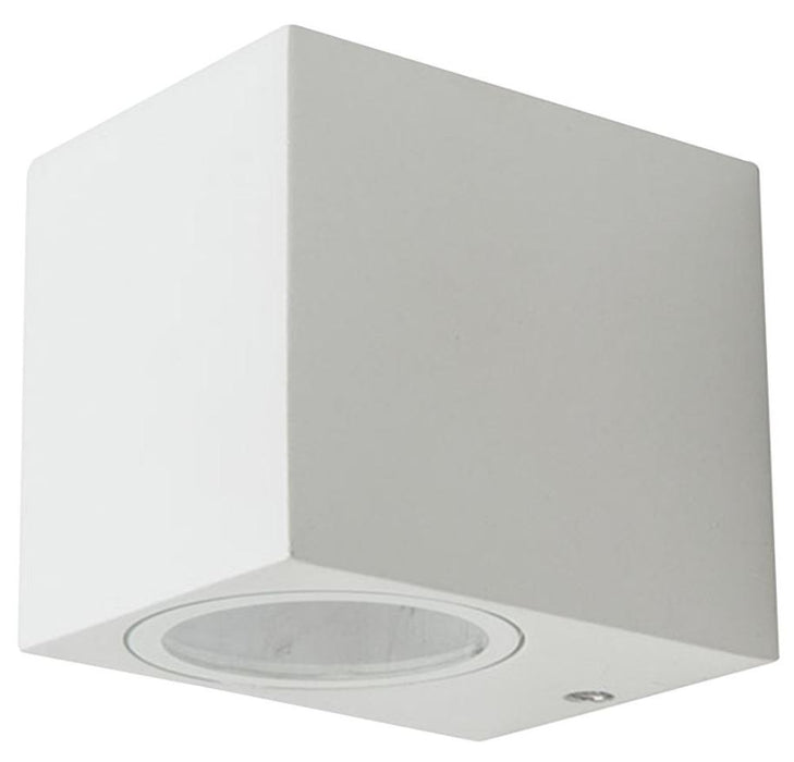 Square Down Wall Light, White, GU10, IP44