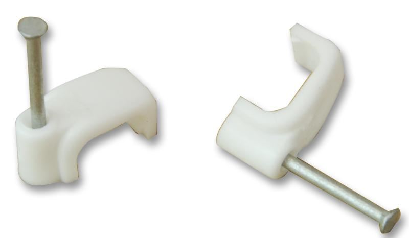 Flat Twin & Earth Cable Clips White 100 Pack