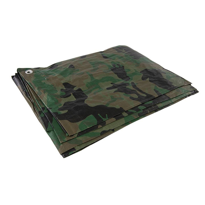 Camouflage Tarpaulin - Cut 2.4 x 3m / Actual 2.3 x 2.85m