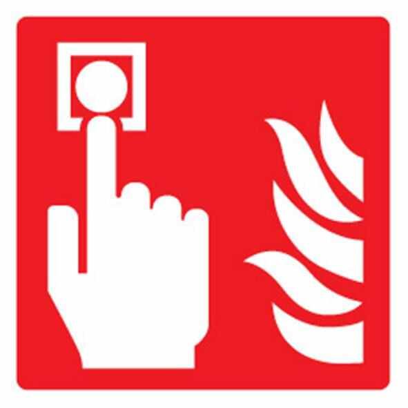 Fire Alarm Call Point Glow in the Dark Sign - 100mm x 100mm