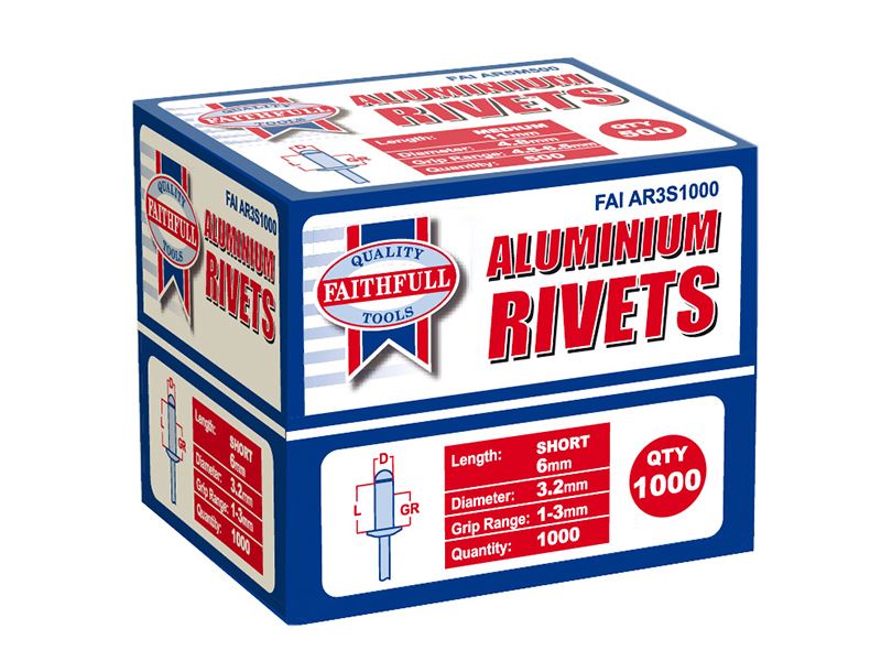 Aluminium Rivets, Bulk Pack