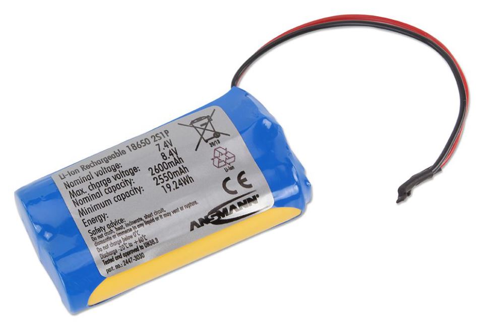 7.4V 2600mAh 2S1P Li-Ion Battery Pack