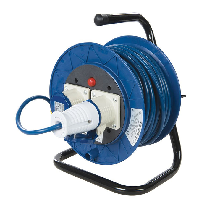 Industrial Cable Reel Freestanding 16A 230V - 2-Gang 25m