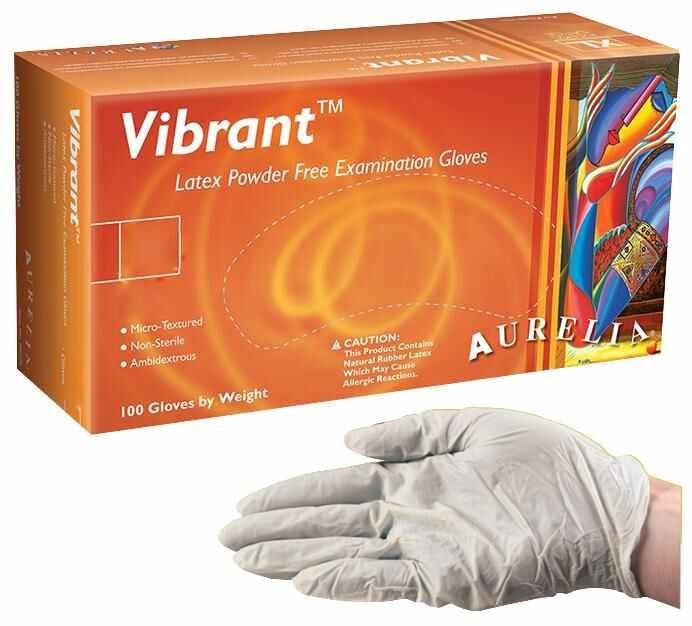 Vibrant Powder Free Disposable Latex Gloves