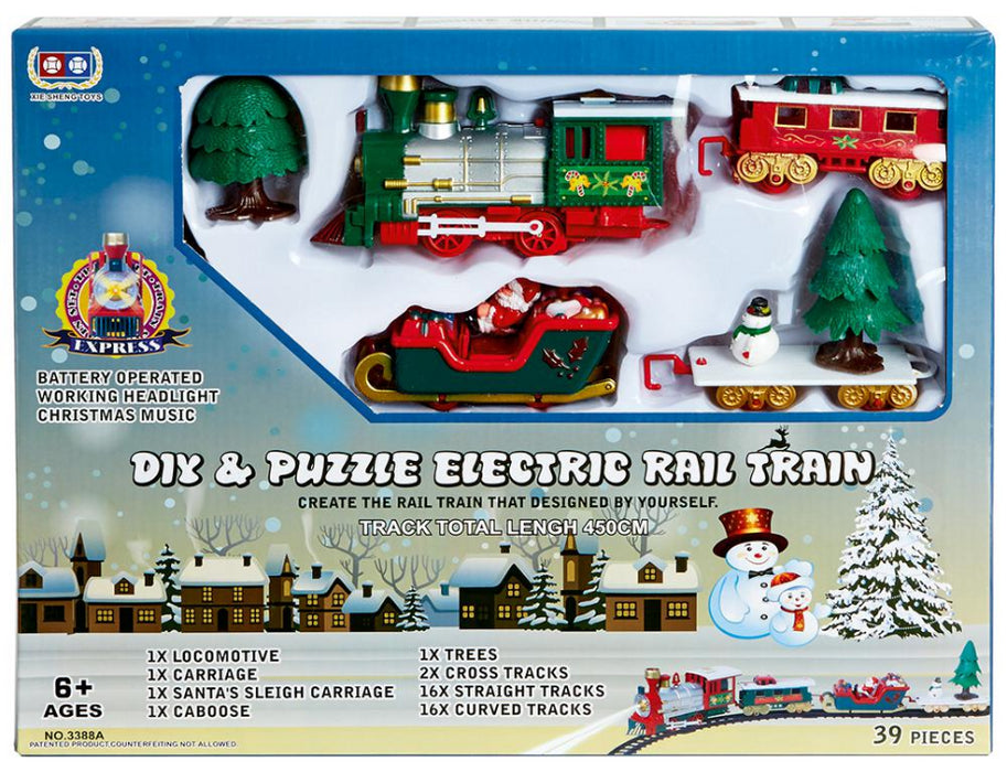 39 Piece DIY Puzzle Train Track with Music and Lights