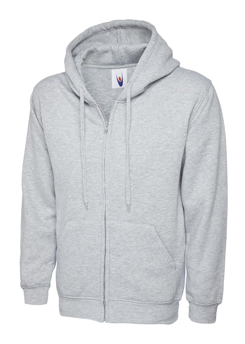 Unisex Adults Classic Full Zip Hooded Sweatshirt/Jumper - 50% Polyester 50% Cotton