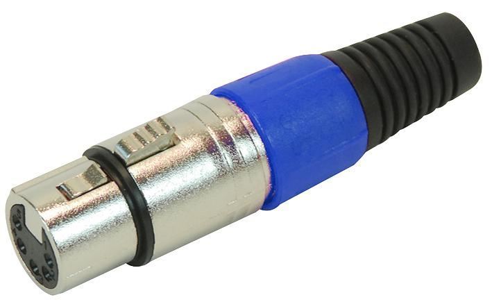 XLR Socket with Blue Coloured Strain Relief